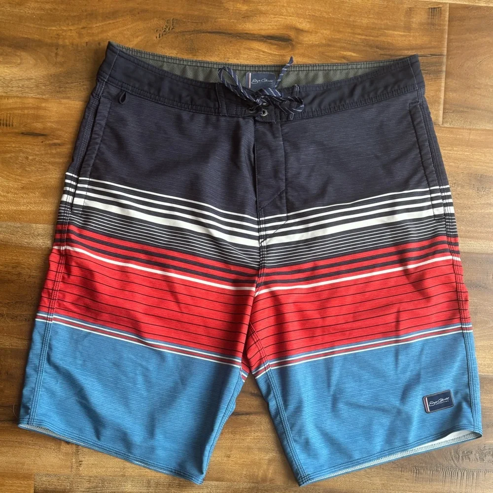 EDDIE BAUER | Red, White And Blue Board Shorts Swimwear | Size 31